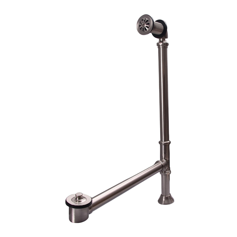 Pivoting Tub Waste and Overflow in Satin Nickel