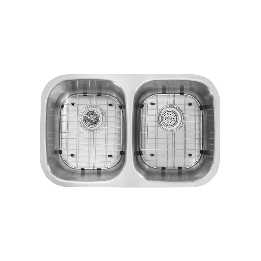 Undermount 29-3/8 in. 50/50 Bowl 18 Ga. Stainless Steel Kitchen Sink