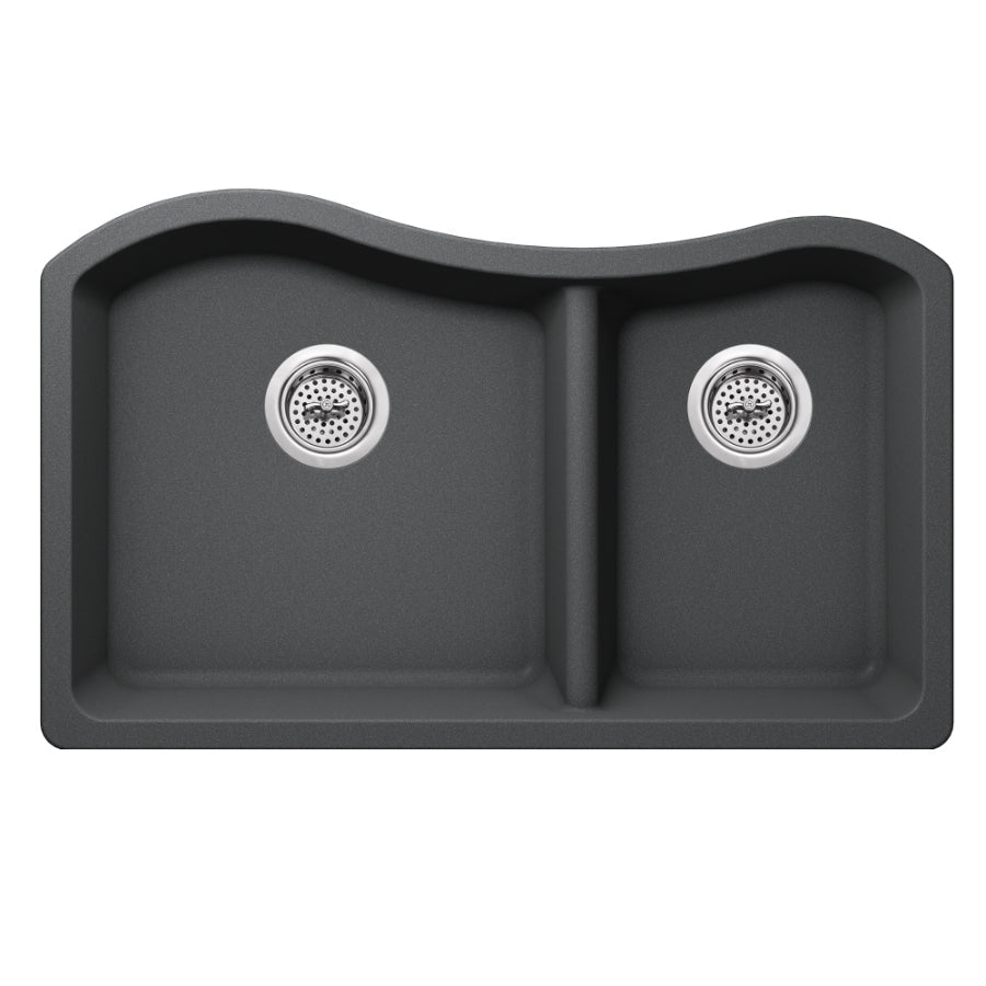 Undermount 32-1/2 in. x 20 in. 60/40 Bowl Quartz Kitchen Sink