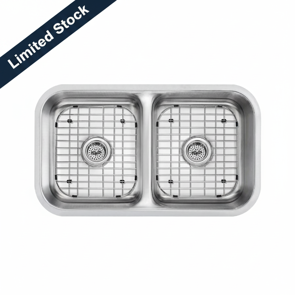 33 1/4 in. 50/50 Standard Radius Double Bowl - Low Divider Kitchen Sink