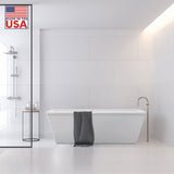 Logan 66 in. Freestanding Acrylic Tub in Glossy White with White Drain