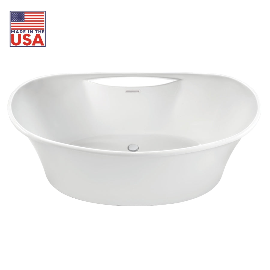 Martin 66-1/2 in. Freestanding Acrylic Tub in Glossy White with White Drain