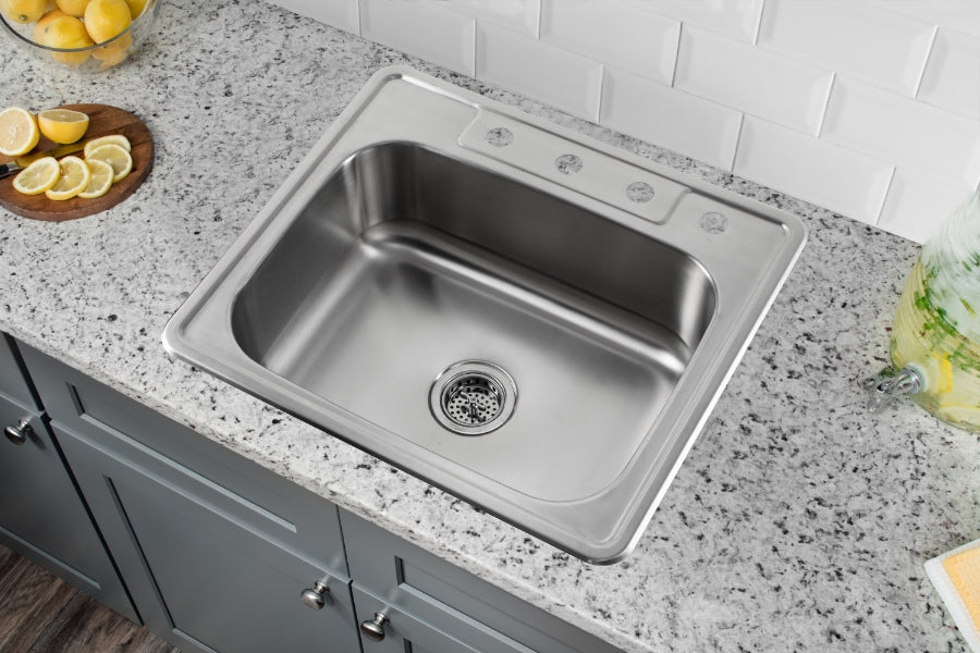 Drop-in 25 in. Single Bowl 20 Ga. Stainless Steel Kitchen Sink