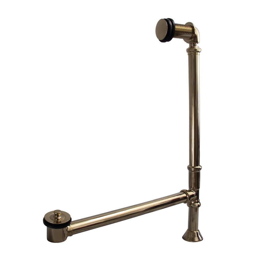 Pivoting Tub Waste and Overflow in Polished Brass