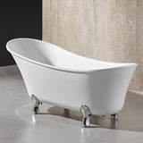 Pearl 69 in. Freestanding Acrylic Tub in Glossy White with White Drain