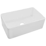 30 in. Single Bowl Fireclay Reversible Apron Front Kitchen Sink Fluted or Double Pinstripe