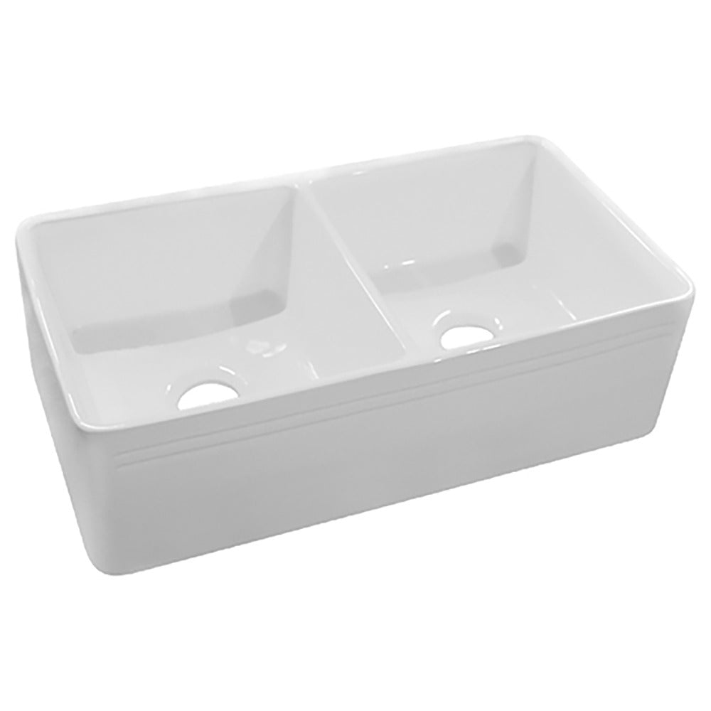 33 in. Double Bowl Reversible Apron Front Fireclay Kitchen Sink