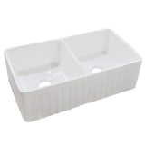 33 in. Double Bowl Reversible Apron Front Fireclay Kitchen Sink