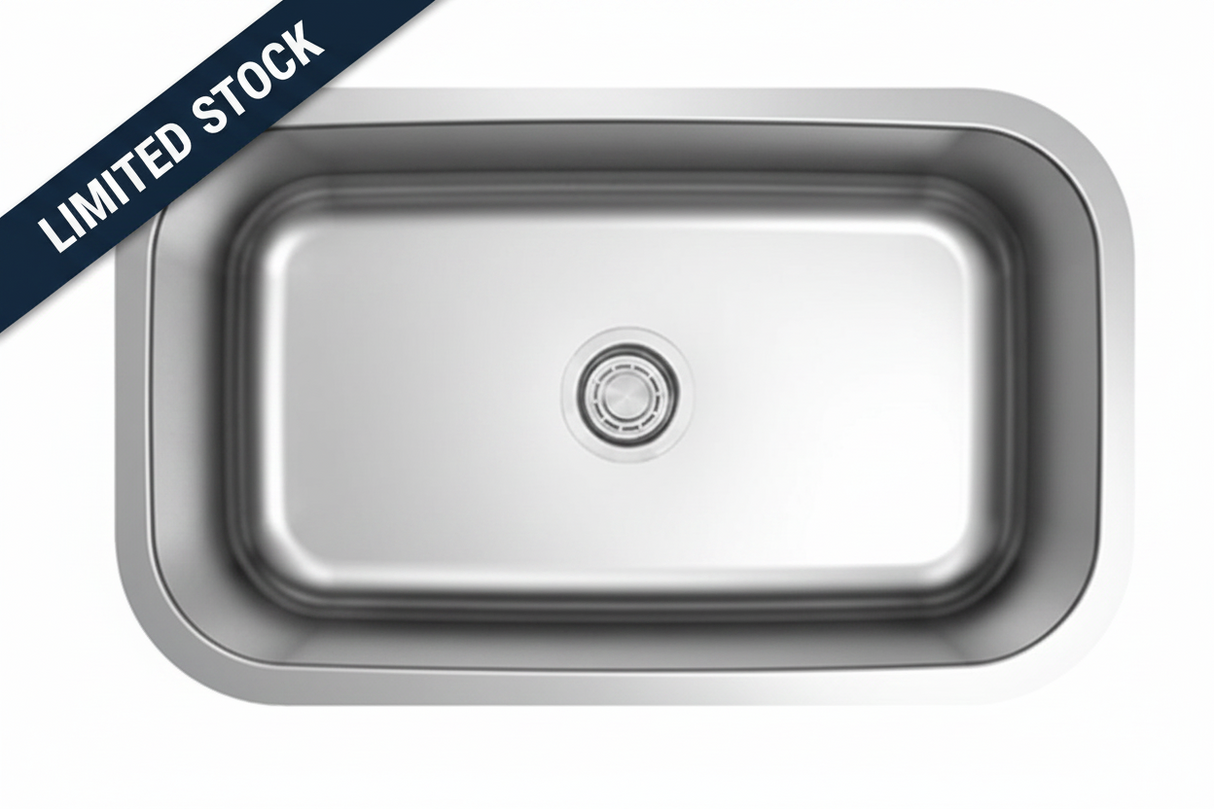 30 in. Standard Radius Single Bowl 18 Gauge Kitchen Sink