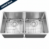 32x18 in. 50/50 Micro Radius Double Bowl Kitchen Sink