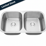 32 in. 50/50 Standard Radius Double Bowl 16 Gauge Kitchen Sink
