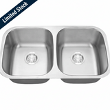 32 in. 50/50 Standard Radius Double Bowl 16 Gauge Kitchen Sink