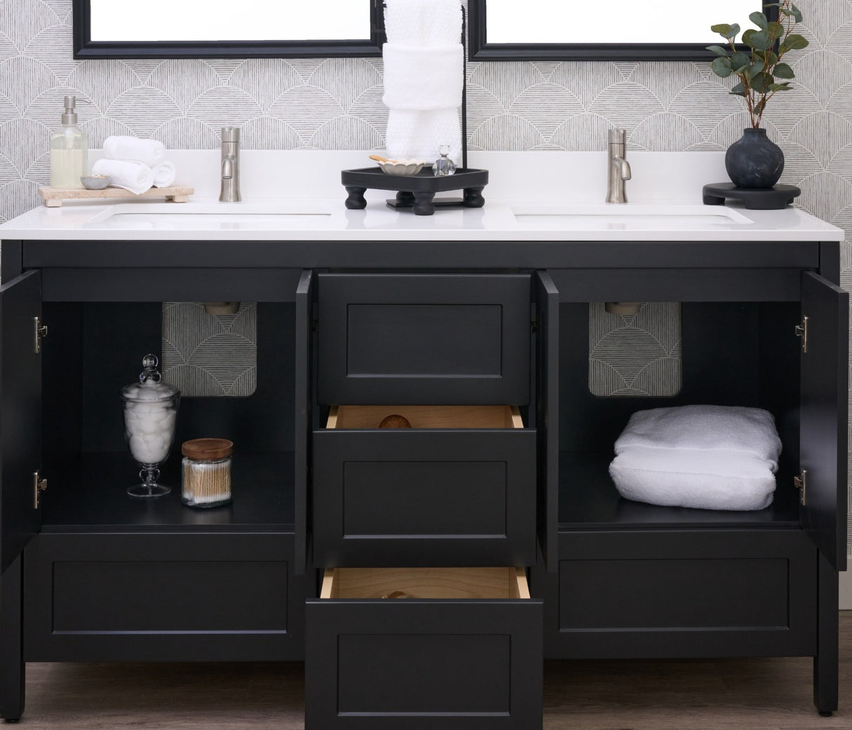 Hanleigh 60" Shaker Door Bathroom Vanity
