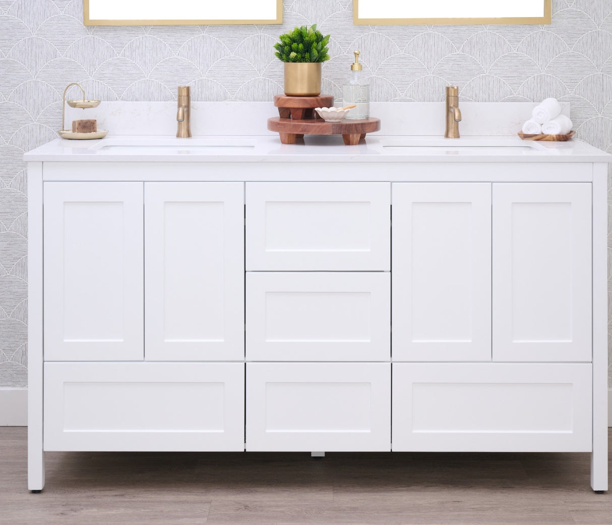 Hanleigh 60" Shaker Door Bathroom Vanity