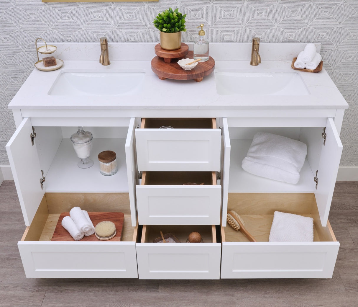 Hanleigh 60" Shaker Door Bathroom Vanity