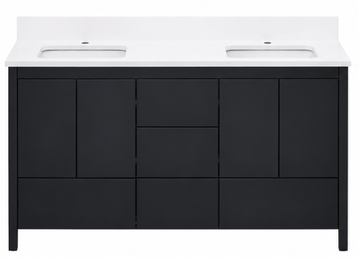 Hanleigh 60" Slab Door Bathroom Vanity