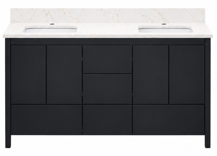Hanleigh 60" Slab Door Bathroom Vanity