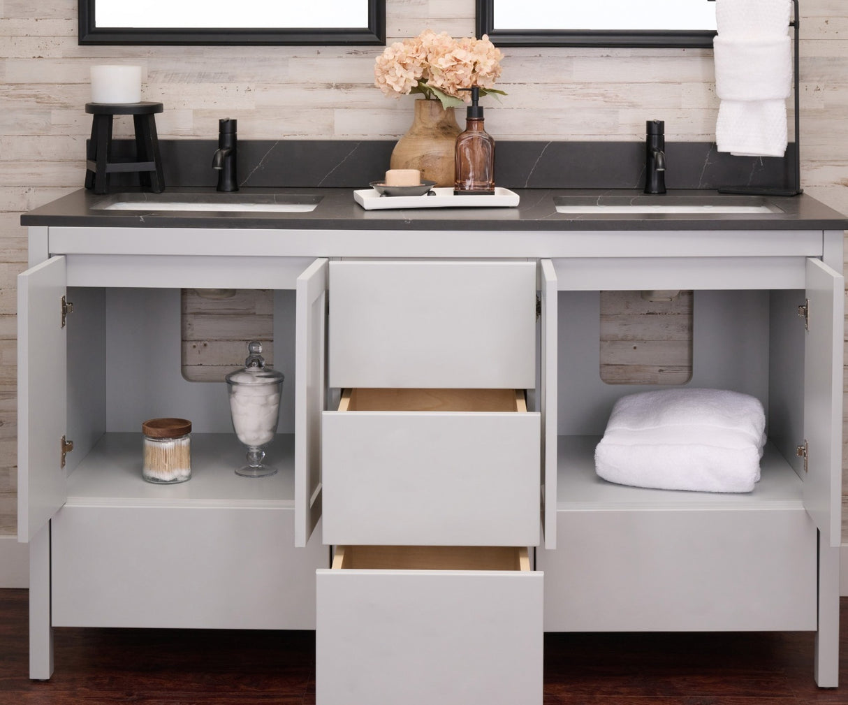 Hanleigh 60" Slab Door Bathroom Vanity