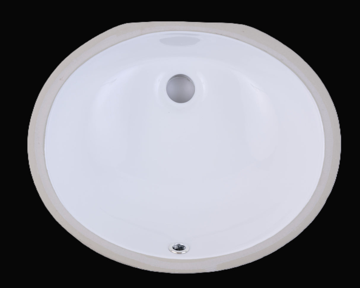 17 in. Porcelain Oval Bathroom Sink