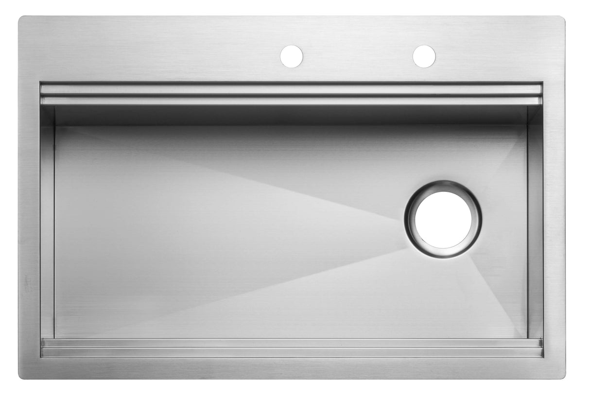 33 in. Micro Radius Single Bowl Kitchen Sink - Workstation