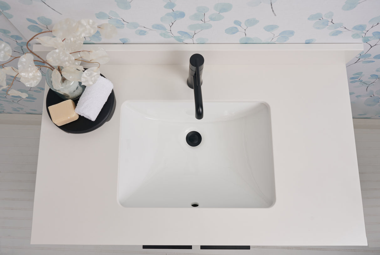 37" Single Bowl Quartz Vanity Top