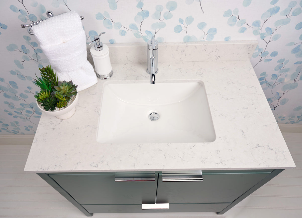 37" Single Bowl Quartz Vanity Top