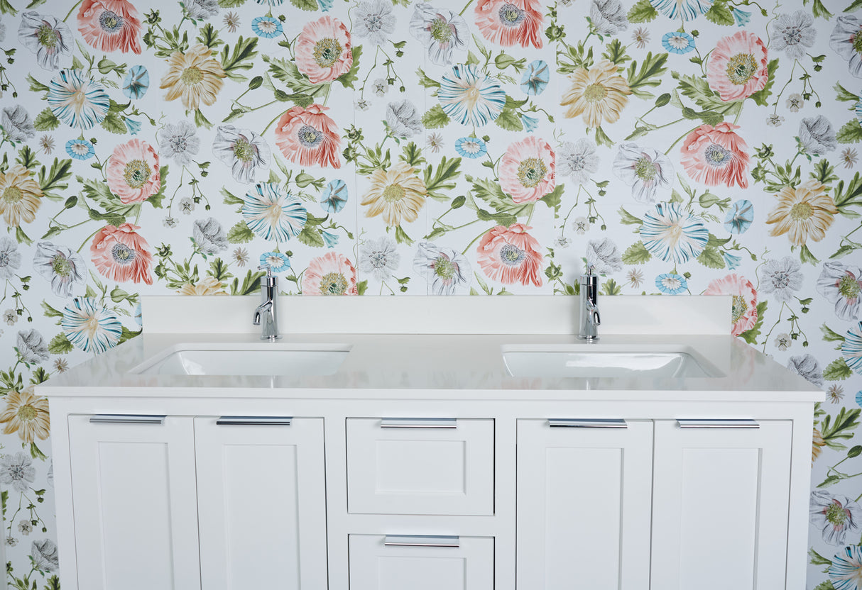 61" Double Bowl Quartz Vanity Top