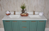 61" Double Bowl Quartz Vanity Top