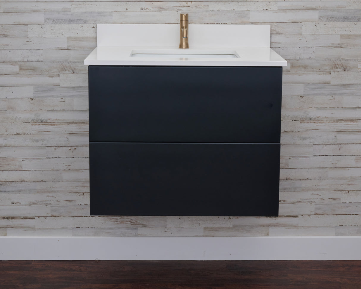 Gunner 30" Wall Mount Slab Door Bathroom Vanity