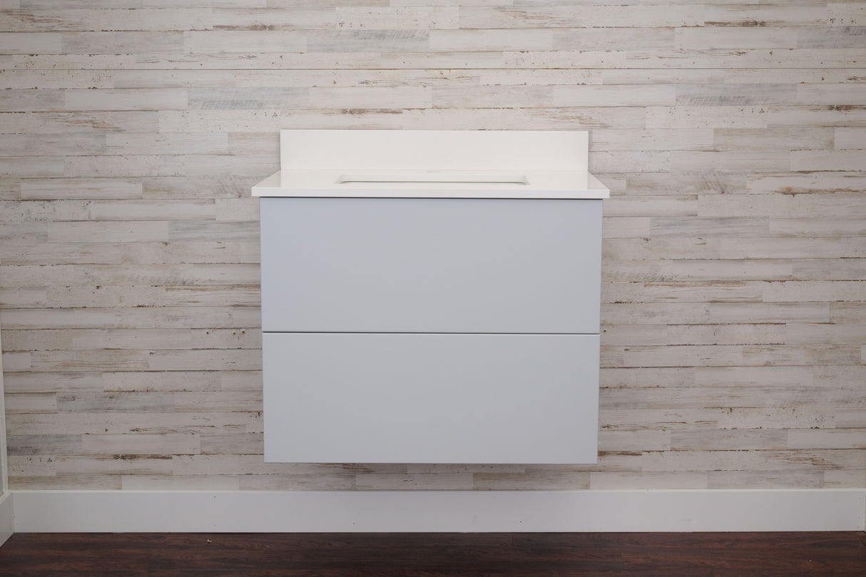 Gunner 30" Wall Mount Slab Door Bathroom Vanity