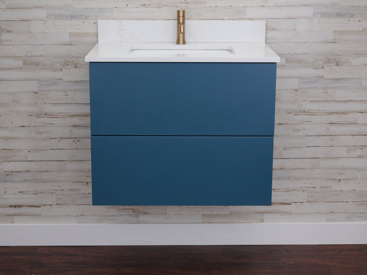 Gunner 30" Wall Mount Slab Door Bathroom Vanity