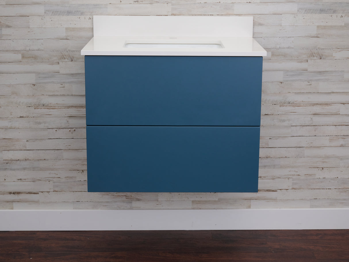 Gunner 30" Wall Mount Slab Door Bathroom Vanity