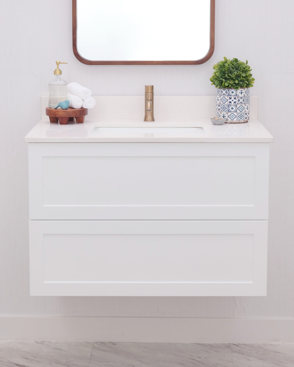 Gunner 36" Wall Mount Shaker Door Bathroom Vanity
