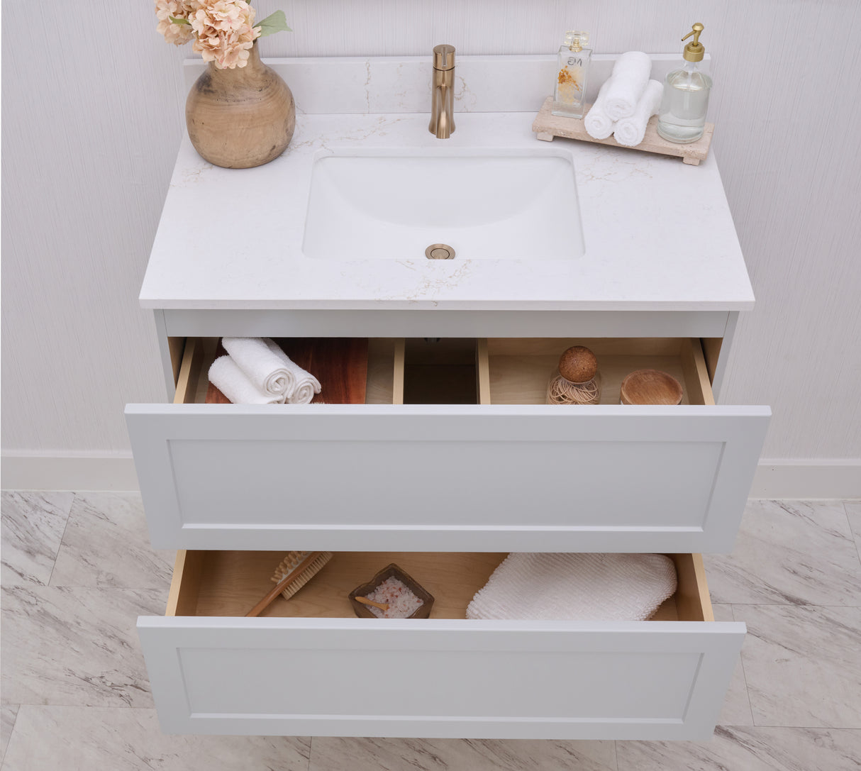 Gunner 36" Wall Mount Shaker Door Bathroom Vanity