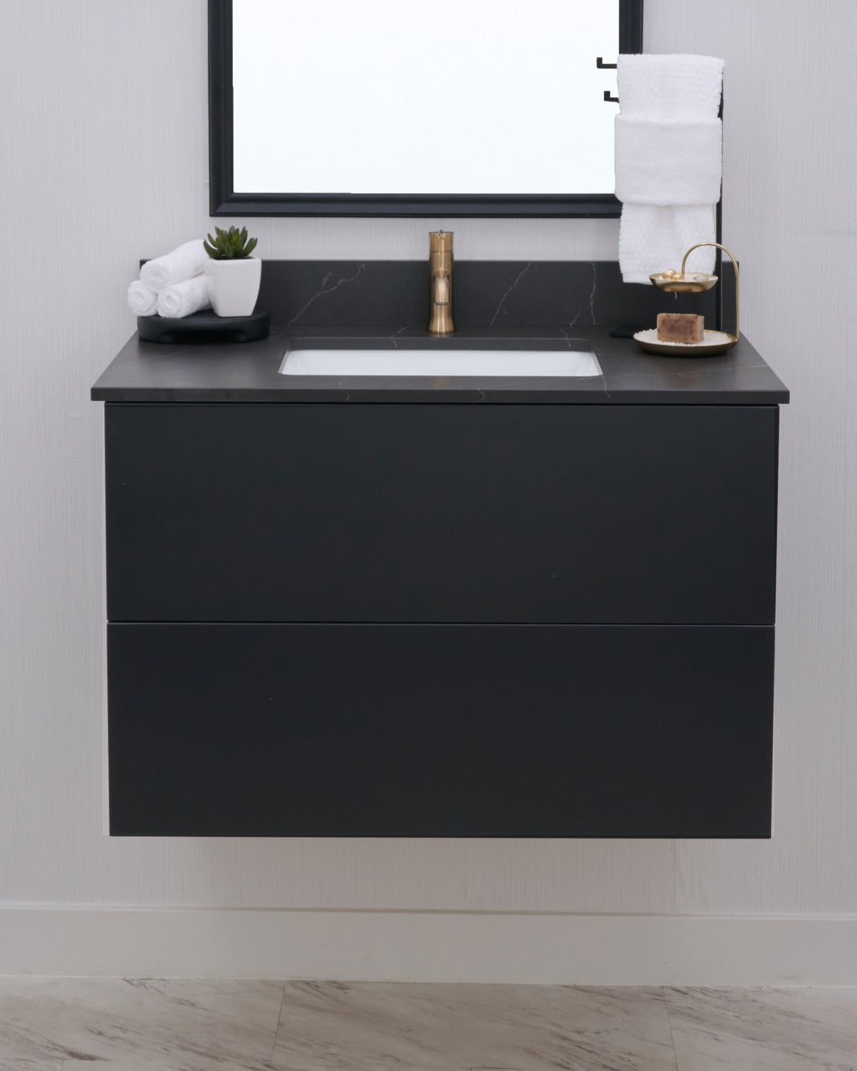 Gunner 36" Wall Mount Slab Door Bathroom Vanity