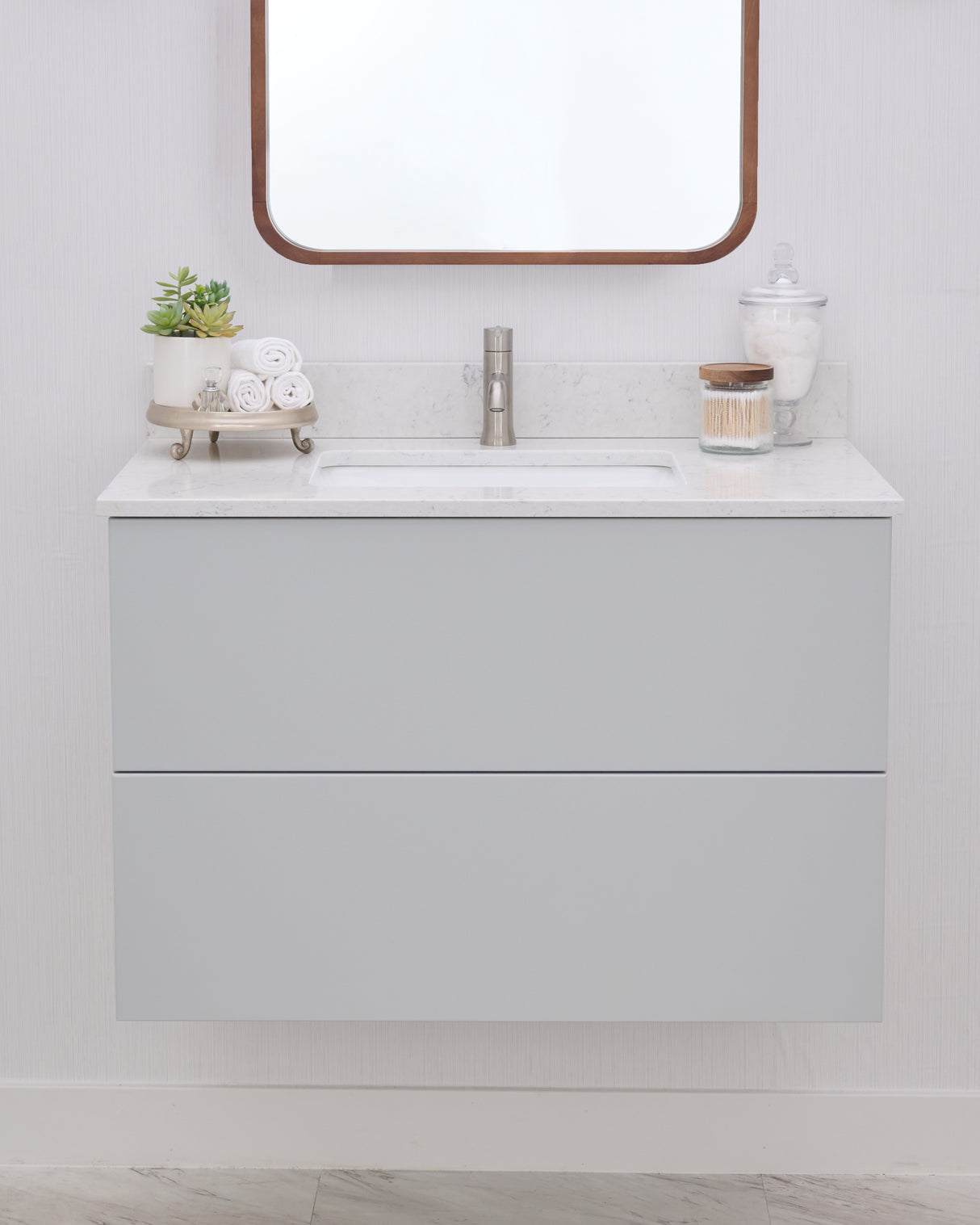 Gunner 36" Wall Mount Slab Door Bathroom Vanity