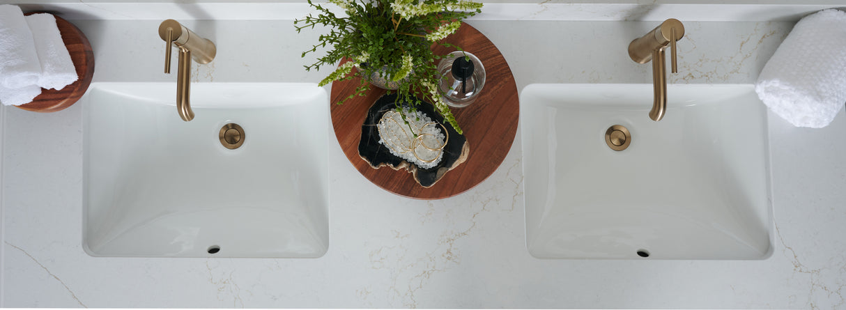61" Double Bowl Quartz Vanity Top