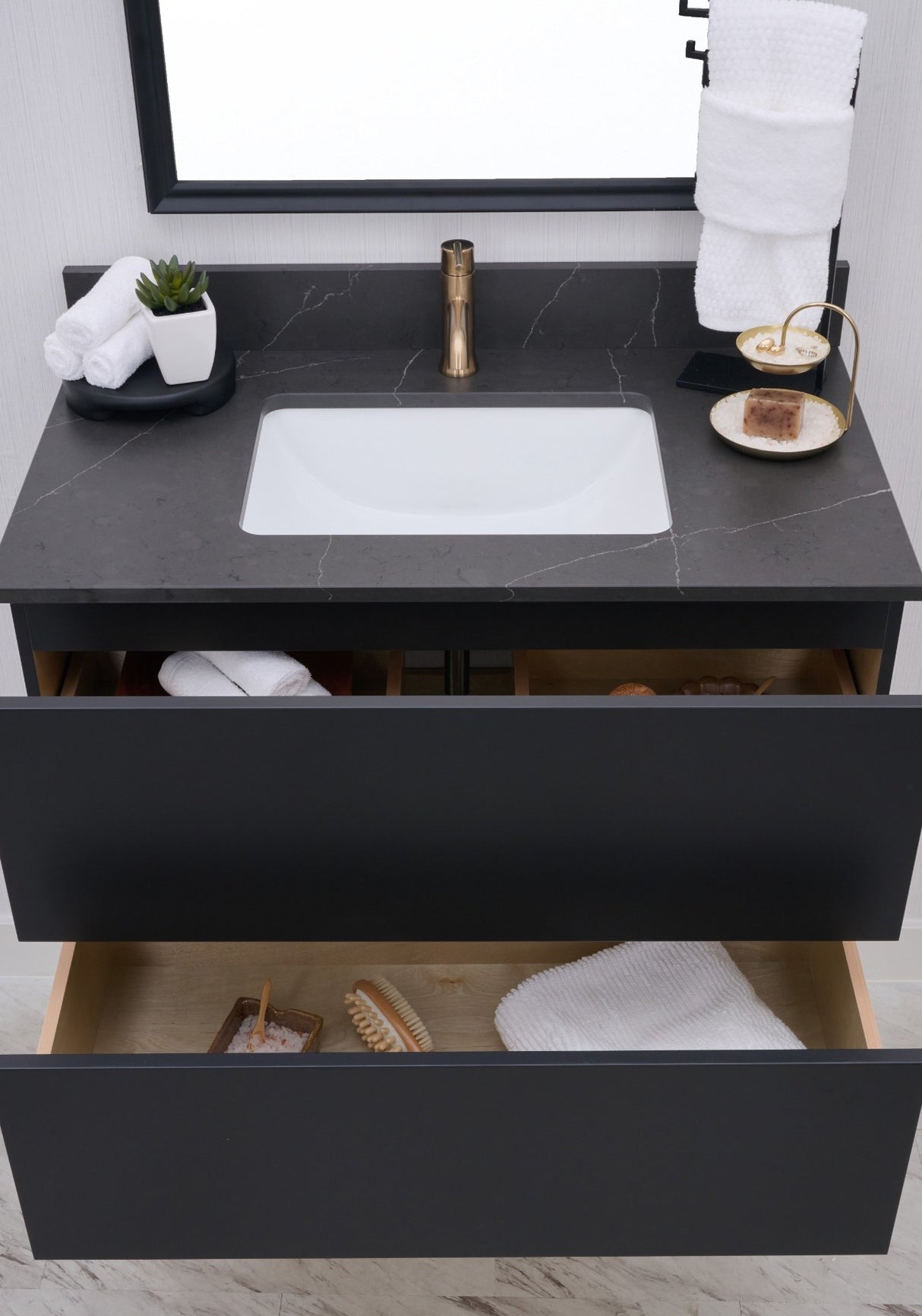 Gunner 36" Wall Mount Slab Door Bathroom Vanity
